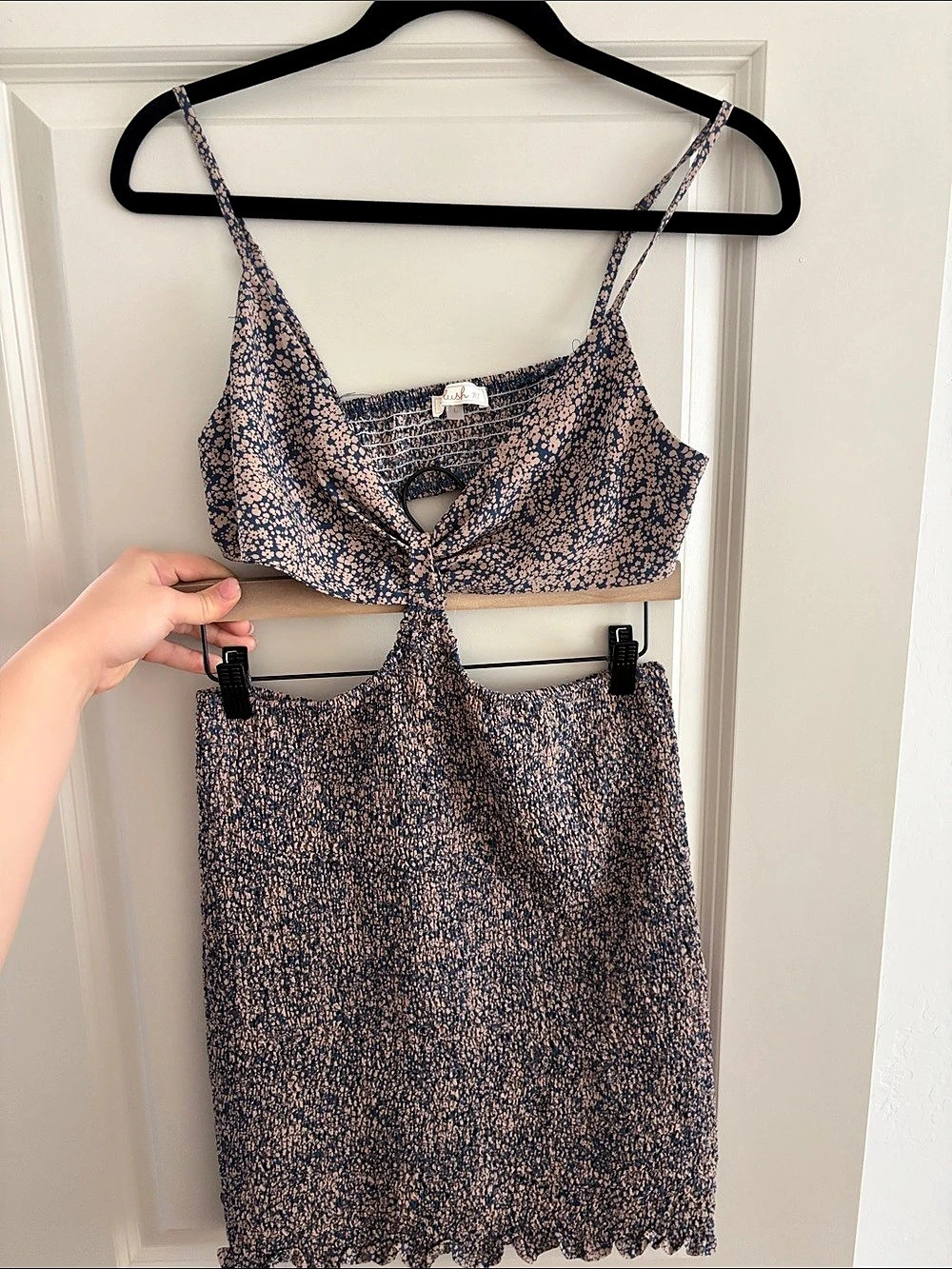 Blush Floral Two-Piece Mini Dress Size Large Like New